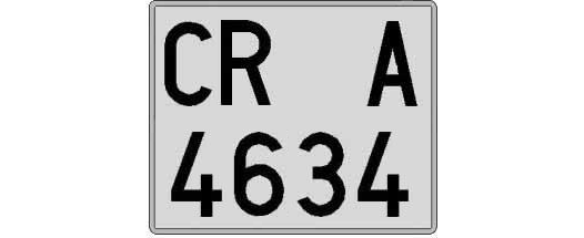 CR4634A matricula cuadrada