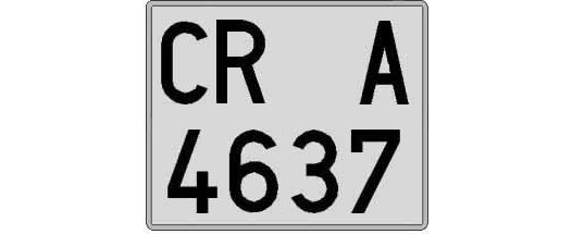 CR4637A matricula cuadrada