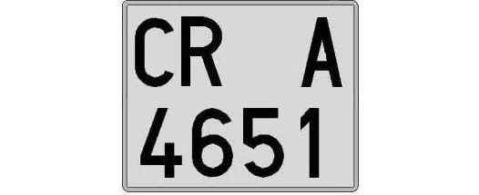 CR4651A matricula cuadrada