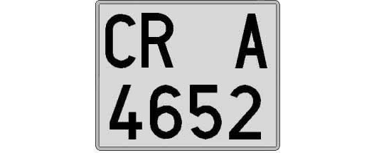 CR4652A matricula cuadrada