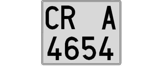 CR4654A matricula cuadrada