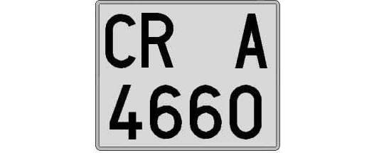 CR4660A matricula cuadrada