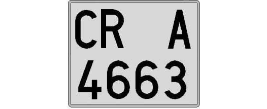 CR4663A matricula cuadrada