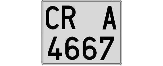 CR4667A matricula cuadrada