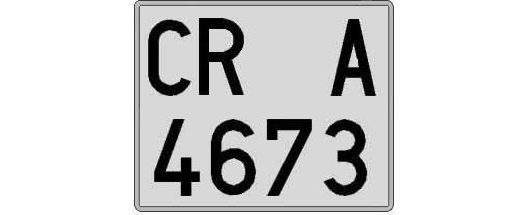 CR4673A matricula cuadrada