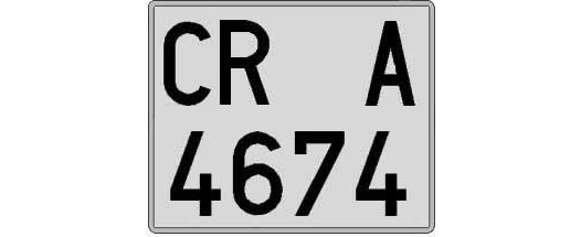 CR4674A matricula cuadrada