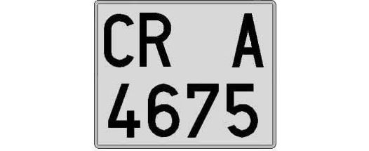 CR4675A matricula cuadrada