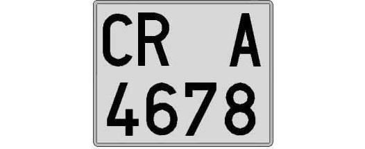 CR4678A matricula cuadrada