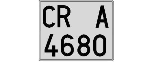 CR4680A matricula cuadrada