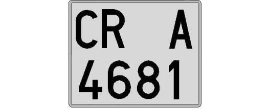 CR4681A matricula cuadrada