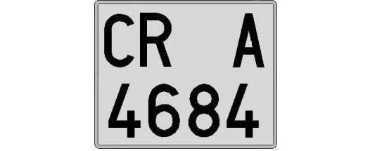 CR4684A matricula cuadrada