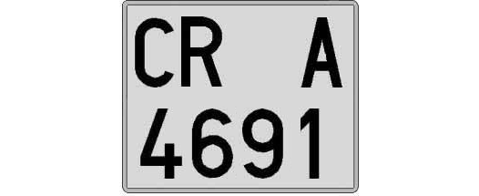 CR4691A matricula cuadrada