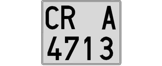 CR4713A matricula cuadrada