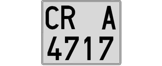 CR4717A matricula cuadrada
