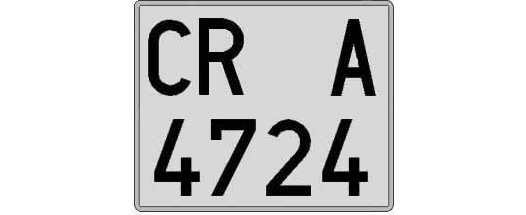 CR4724A matricula cuadrada