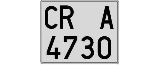CR4730A matricula cuadrada