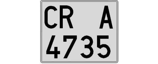 CR4735A matricula cuadrada