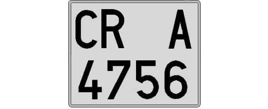 CR4756A matricula cuadrada