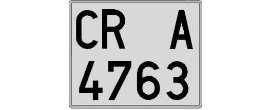 CR4763A matricula cuadrada