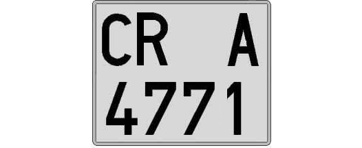 CR4771A matricula cuadrada