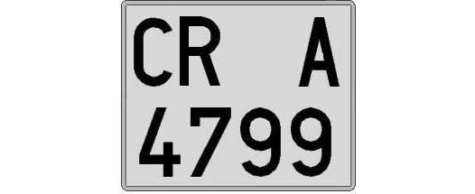 CR4799A matricula cuadrada