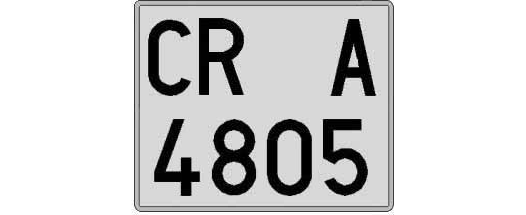 CR4805A matricula cuadrada