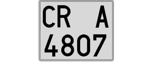 CR4807A matricula cuadrada