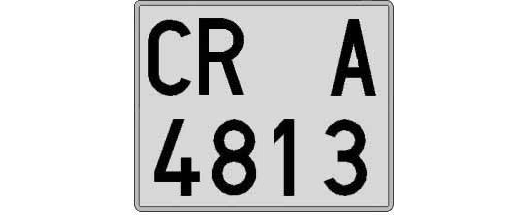 CR4813A matricula cuadrada