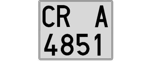 CR4851A matricula cuadrada