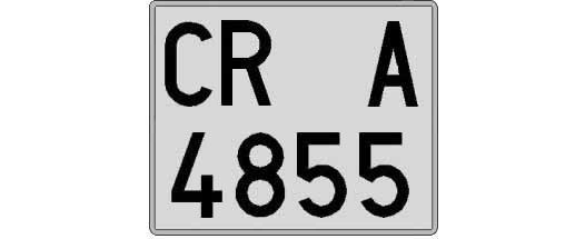 CR4855A matricula cuadrada