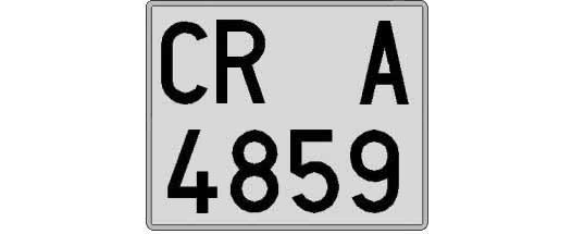 CR4859A matricula cuadrada