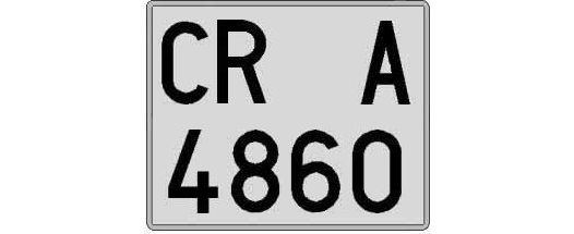 CR4860A matricula cuadrada