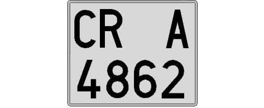 CR4862A matricula cuadrada