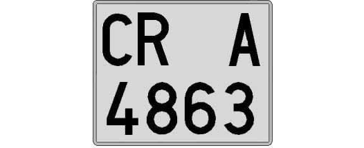 CR4863A matricula cuadrada