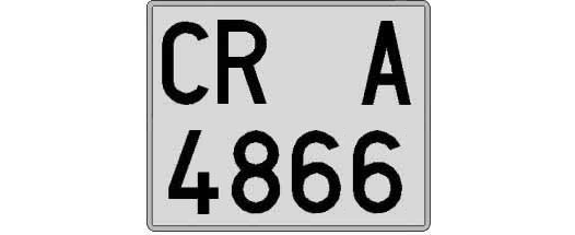 CR4866A matricula cuadrada