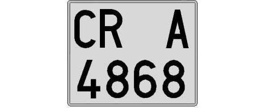 CR4868A matricula cuadrada