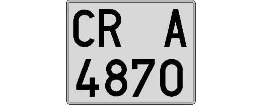 CR4870A matricula cuadrada