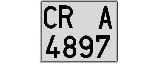 CR4897A matricula cuadrada