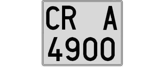 CR4900A matricula cuadrada