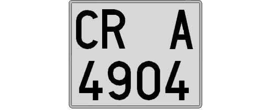CR4904A matricula cuadrada