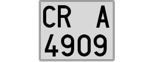CR4909A matricula cuadrada