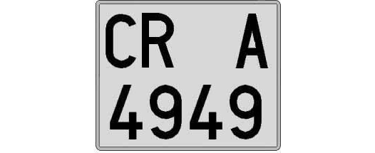 CR4949A matricula cuadrada