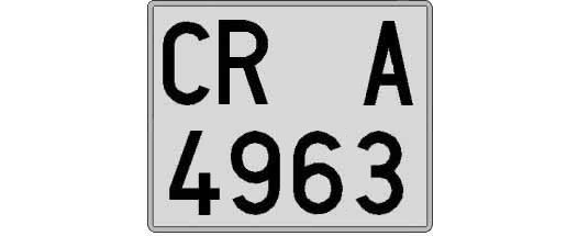 CR4963A matricula cuadrada