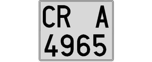 CR4965A matricula cuadrada