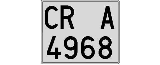 CR4968A matricula cuadrada