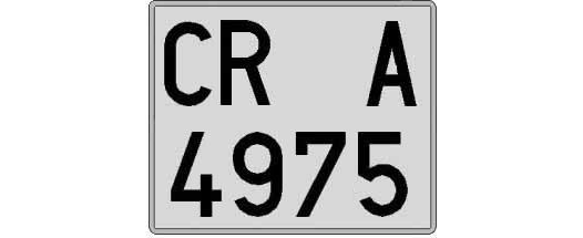 CR4975A matricula cuadrada