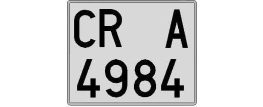CR4984A matricula cuadrada