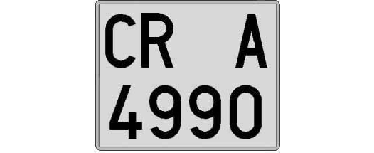 CR4990A matricula cuadrada