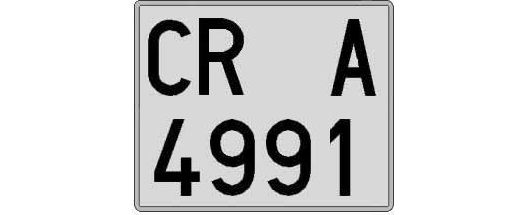 CR4991A matricula cuadrada