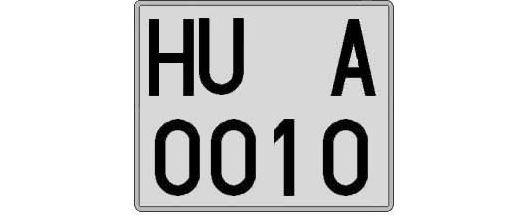 HU0010A matricula cuadrada